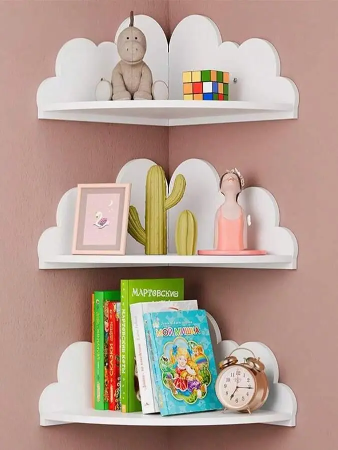 biała półka na ścianę 3-PACK
