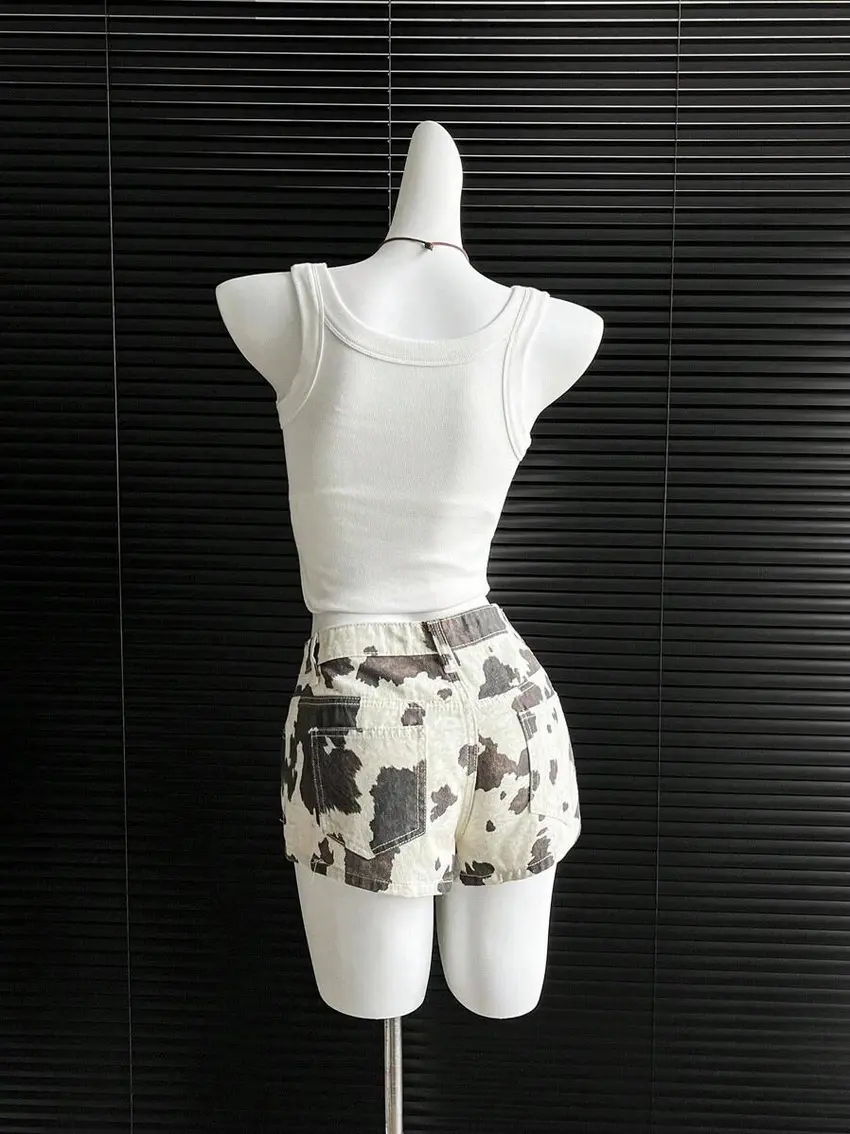 spodenki jeans animal print