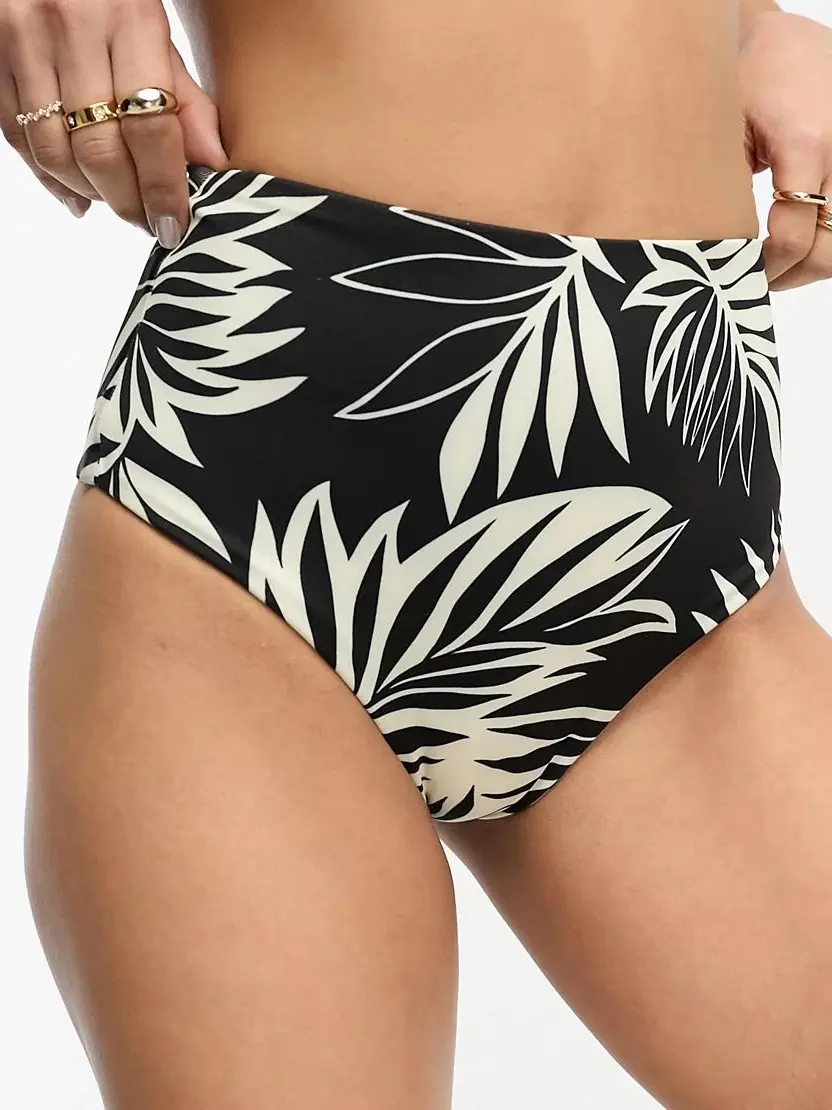 DWUSTRONNY DÓŁ BIKINI WYSOKI STAN PRINT