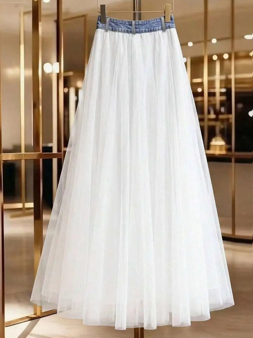 spódnica maxi tiul jeans