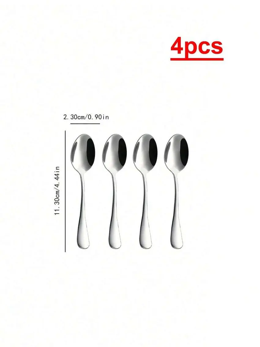 srebrne łyżeczki połysk 4-pack