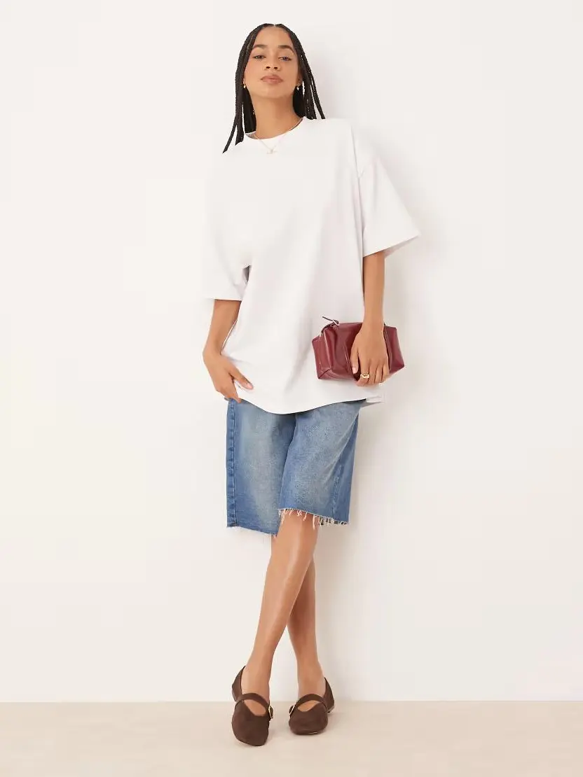 BIAŁY T-SHIRT OVERSIZE