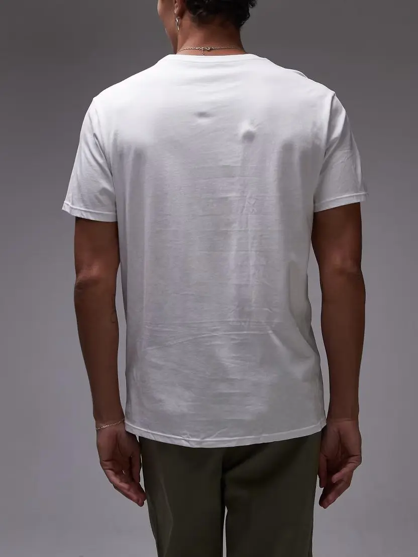 klasyczny biały t-shirt okrągły dekolt logo 3-pack