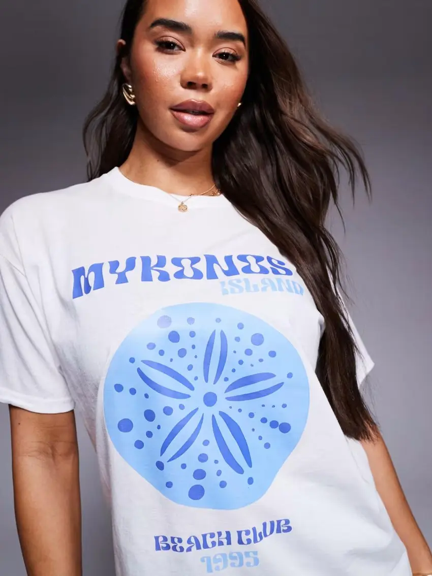 biały t-shirt print