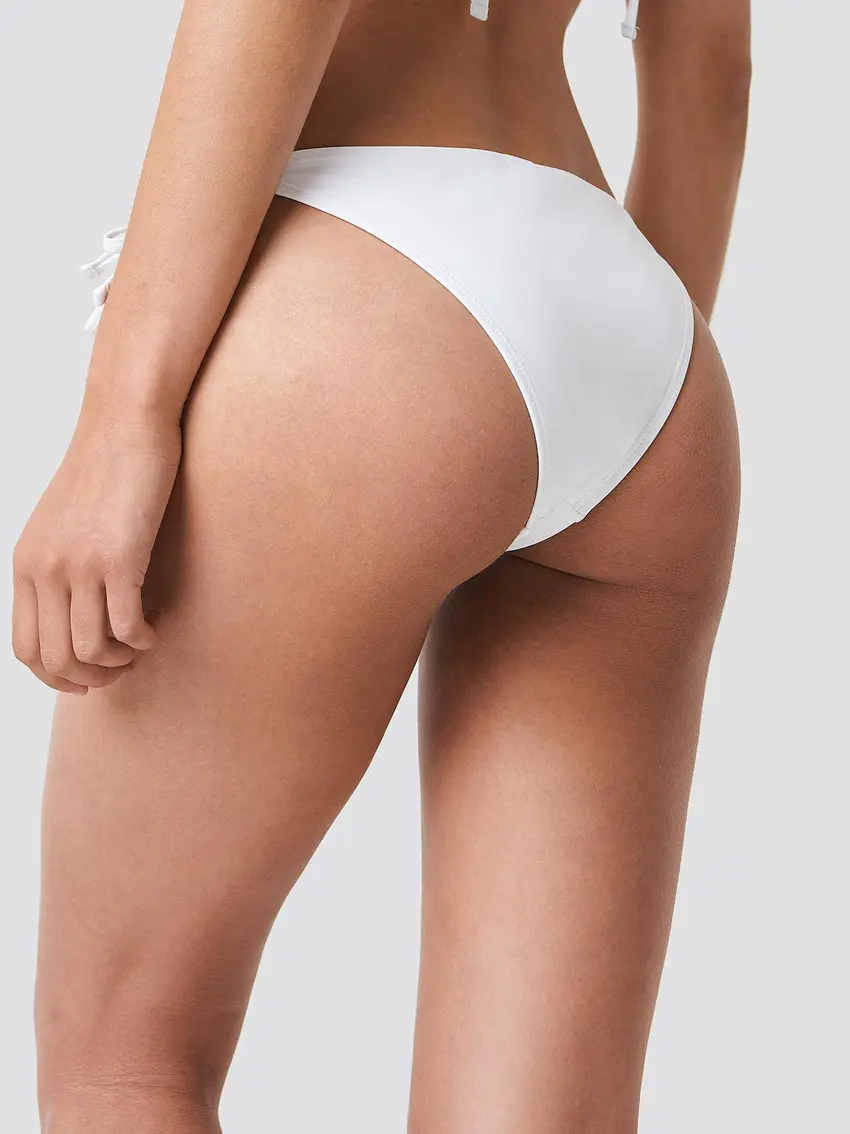 biały DÓŁ BIKINI wiązanie