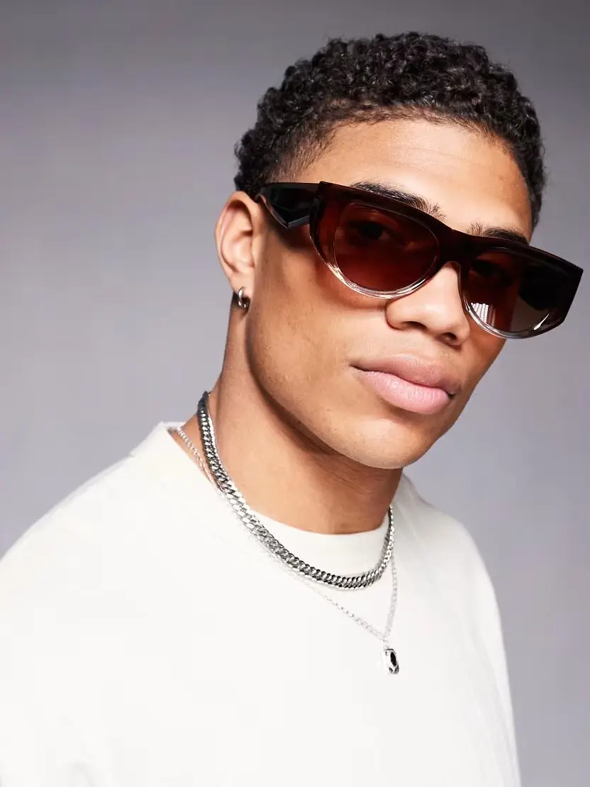 BRĄZOWE OKULARY PRZECIWSŁONECZNE ombre aviator