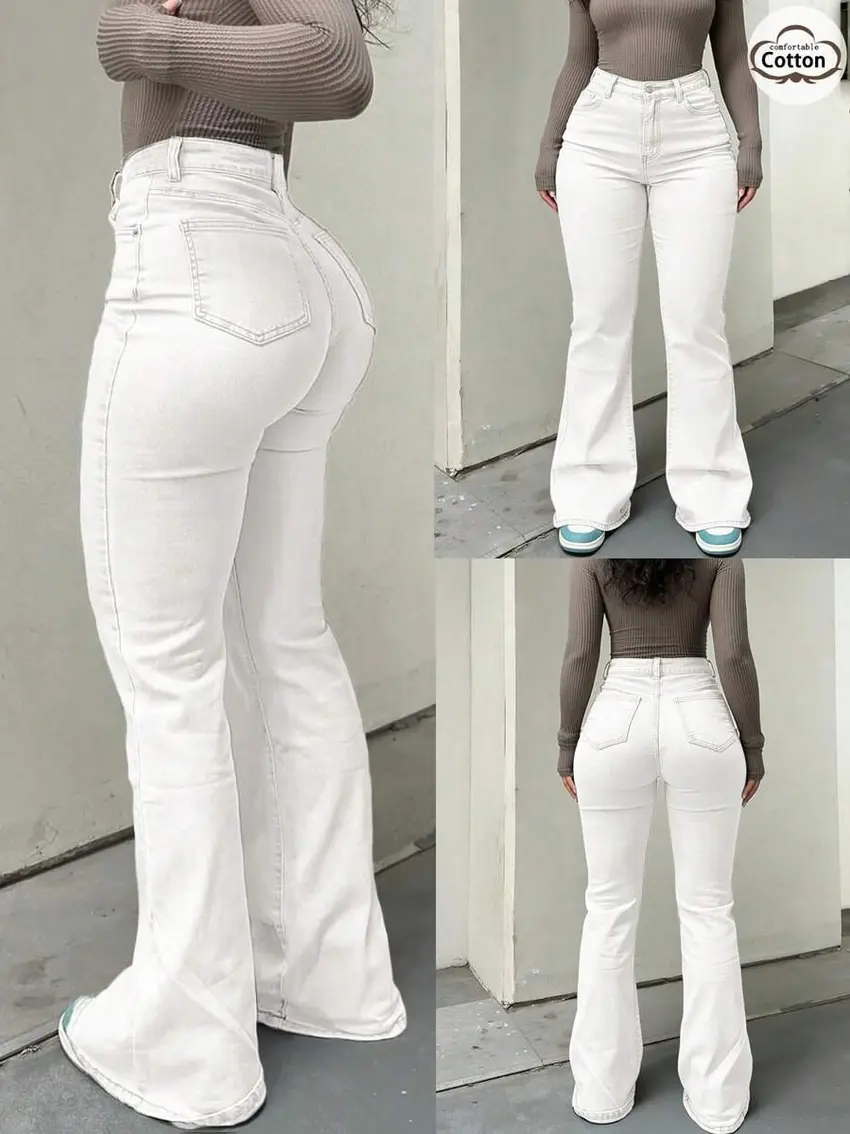 BIAŁE SPODNIE JEANS