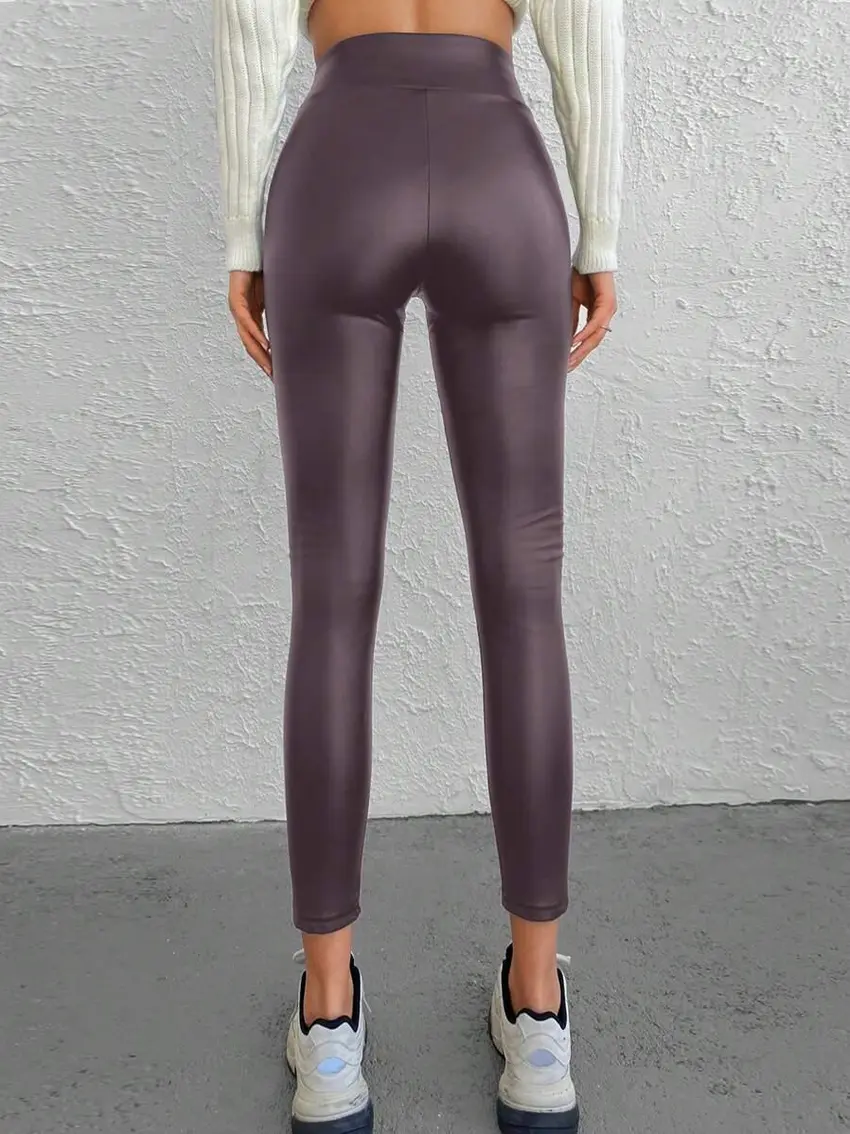 legginsy imitacja skóry wysoki stan