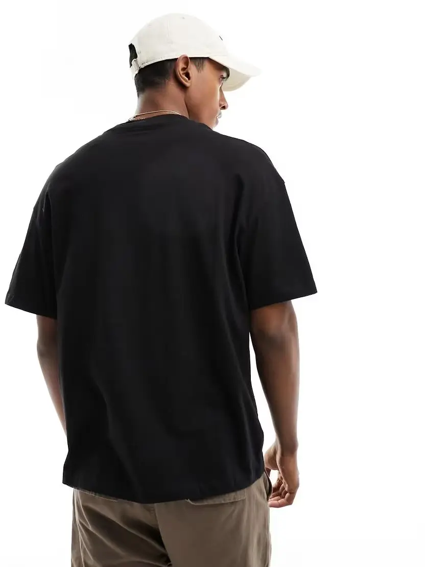 CZARNY T-SHIRT BASIC okrągły dekolt