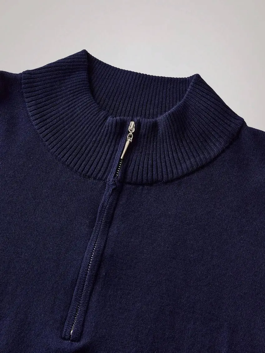 GRANATOWY SWETER ZAMEK