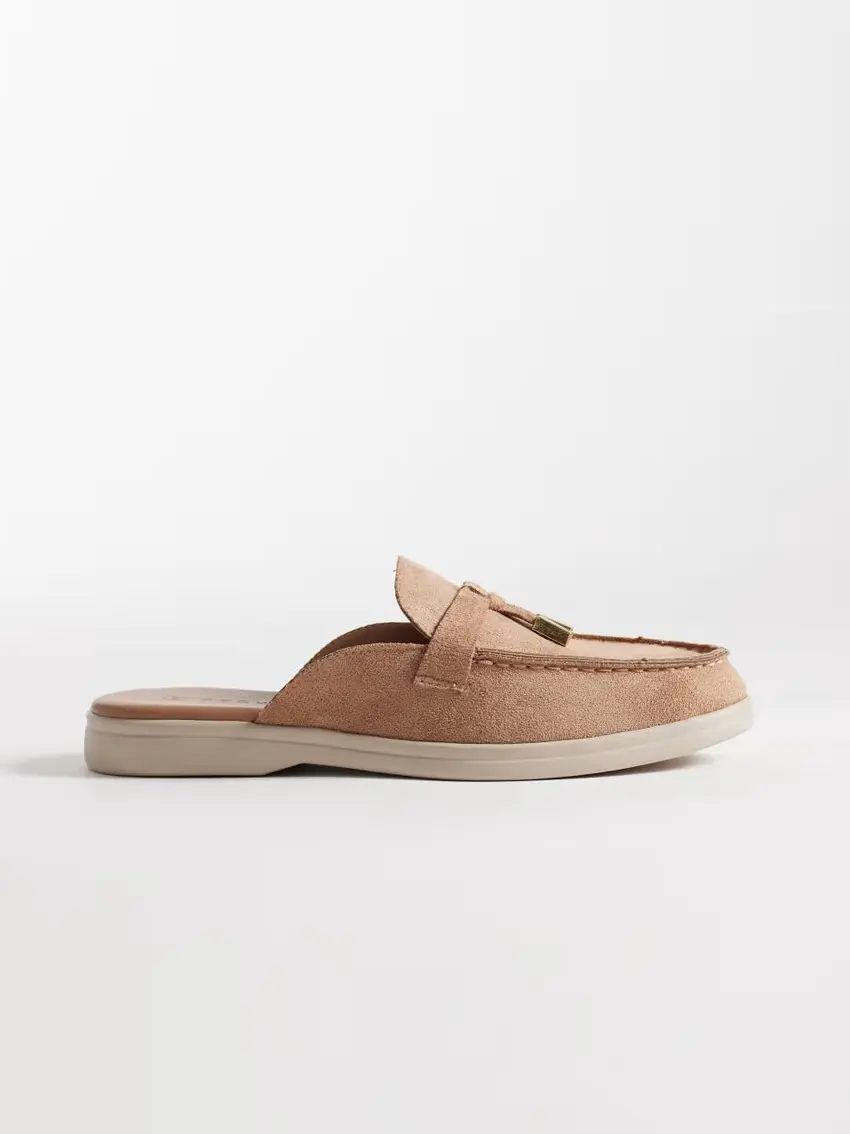 klapki zdobienie frędzle casual wide fit
