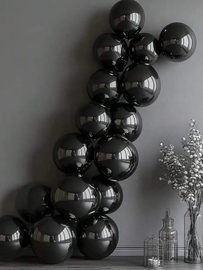czarne balony 10 szt