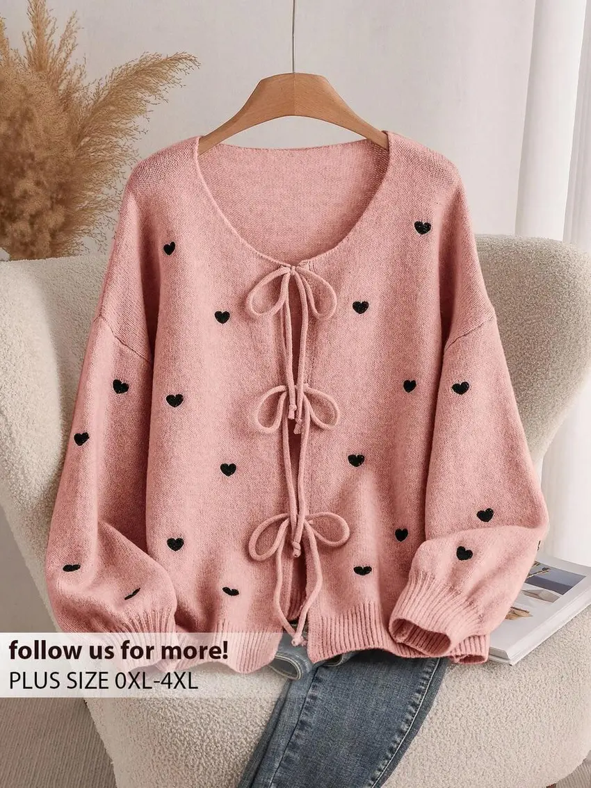 różowy sweter wiązanie