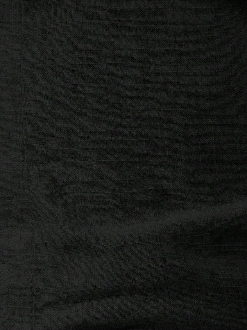 CZARNY TOP Z DOMIESZKĄ LNU
