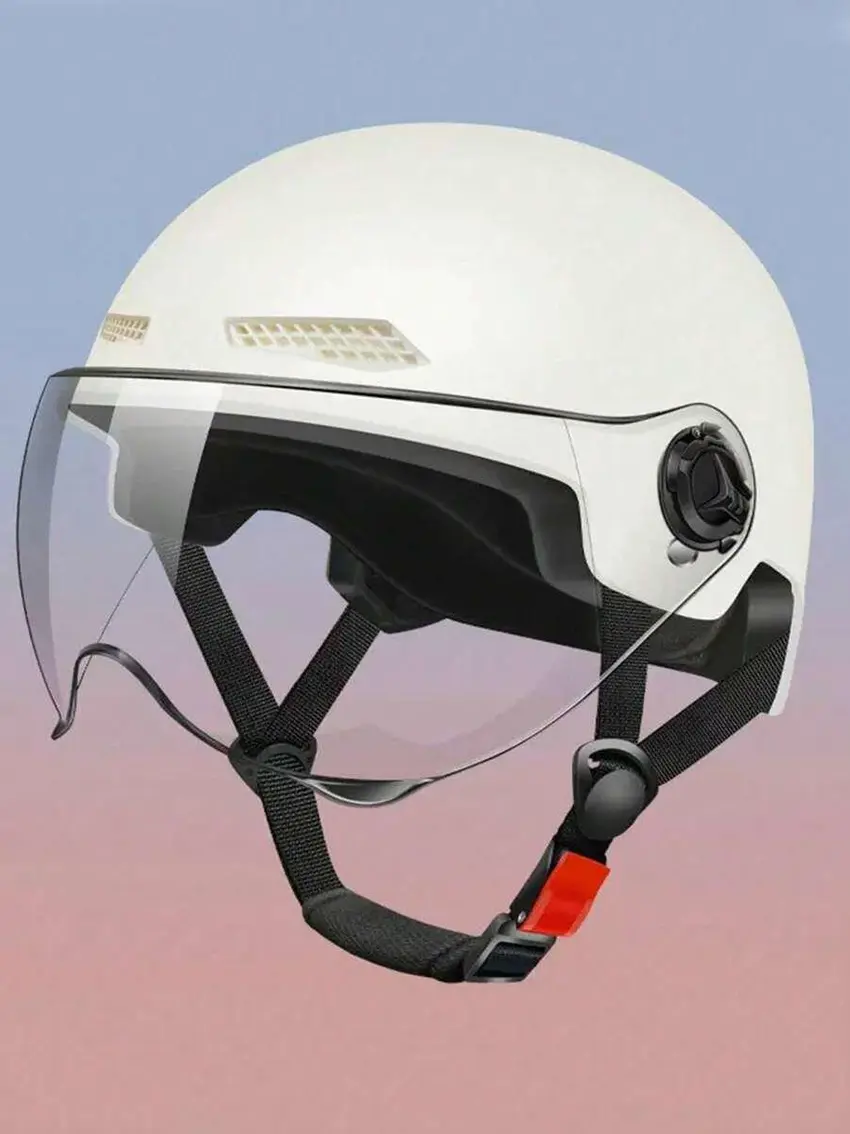 biały kask na głowę