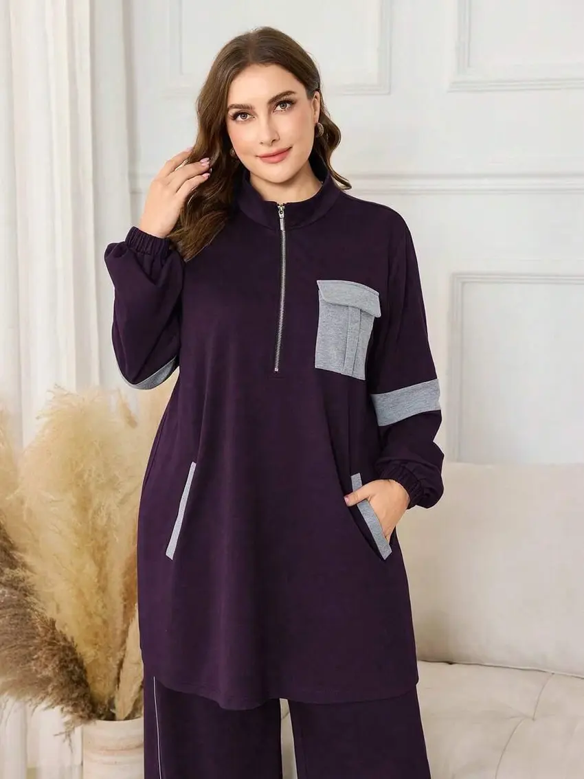 fioletowy komplet bluza spodnie