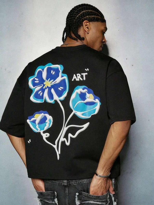 CZARNY T-SHIRT PRINT