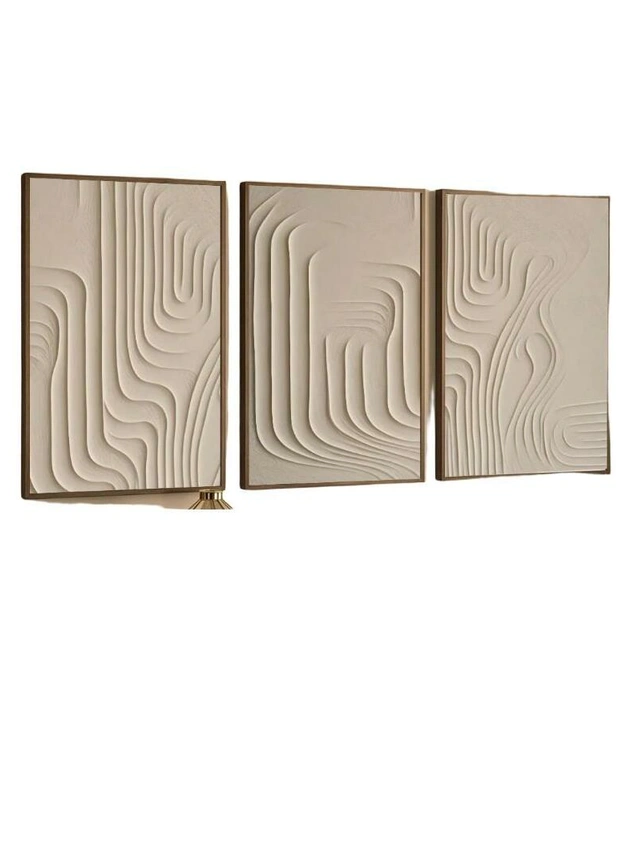 MINIMALISTYCZNY BEŻOWY PLAKAT 3D 3-PACK