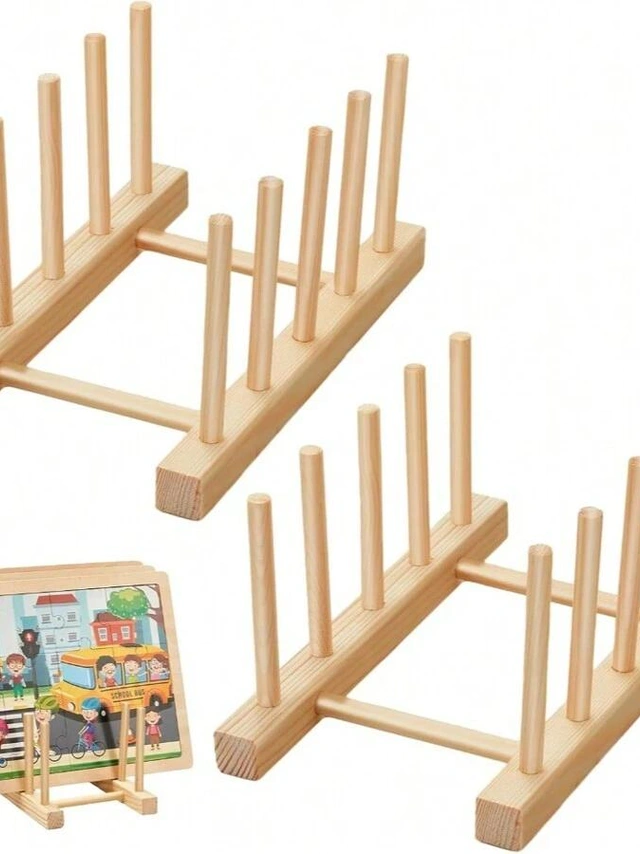 drewniany stojak na puzzle 2-pack