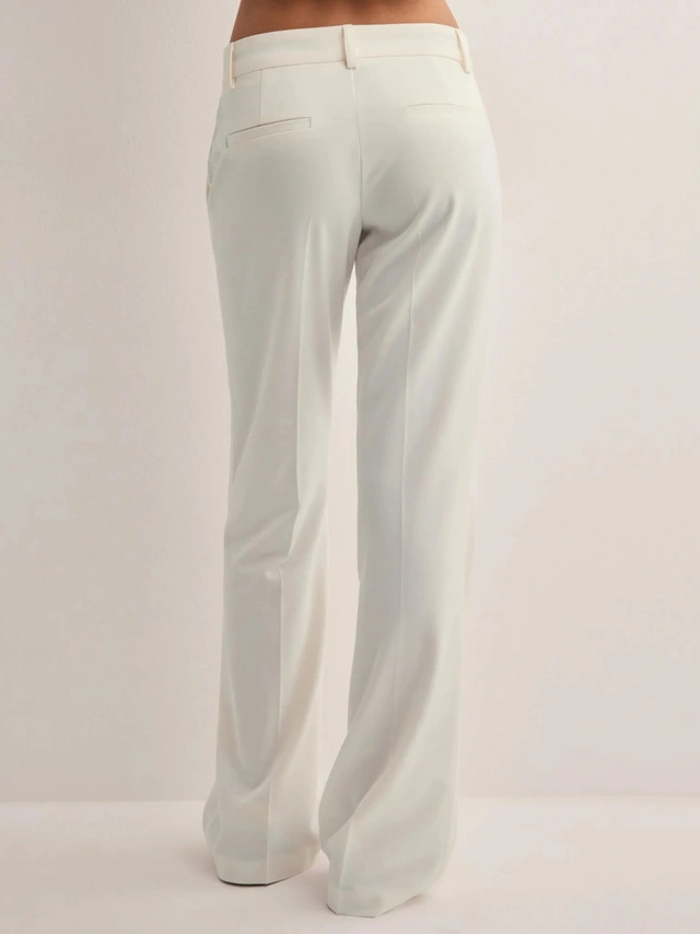 KREMOWE ELEGANCKIE SPODNIE