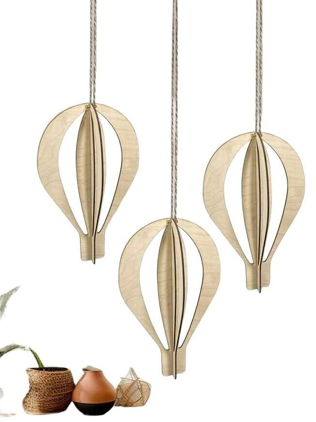 drewniane balony wiszące 3-pack