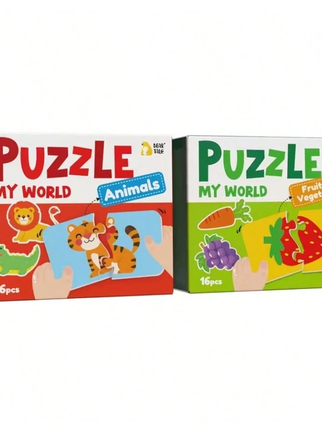 komplet puzzli owoce zwierzฤta 20-pack