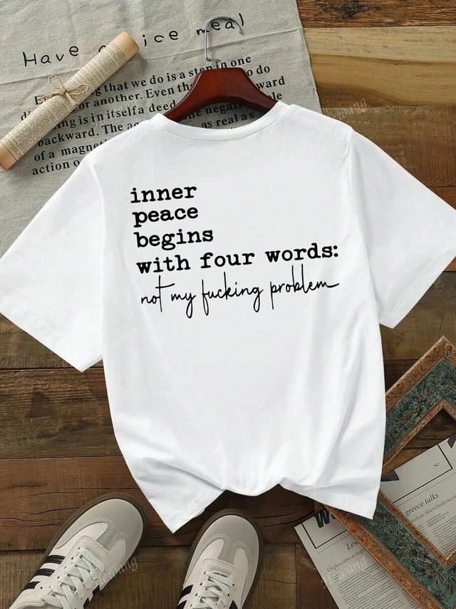 BIAŁY T-SHIRT NADRUK