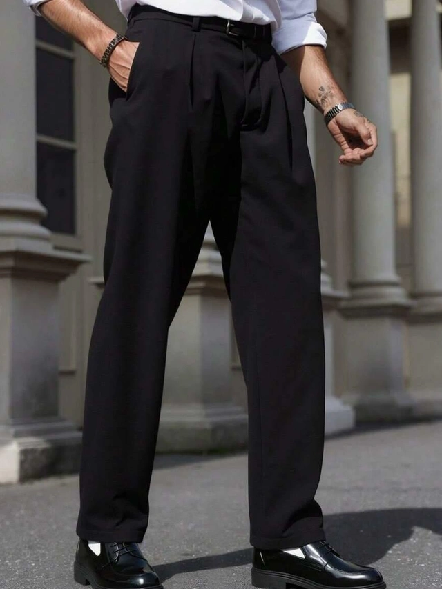 CZARNE ELEGANCKIE SPODNIE