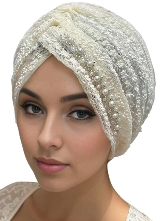 koronkowy turban na głowę