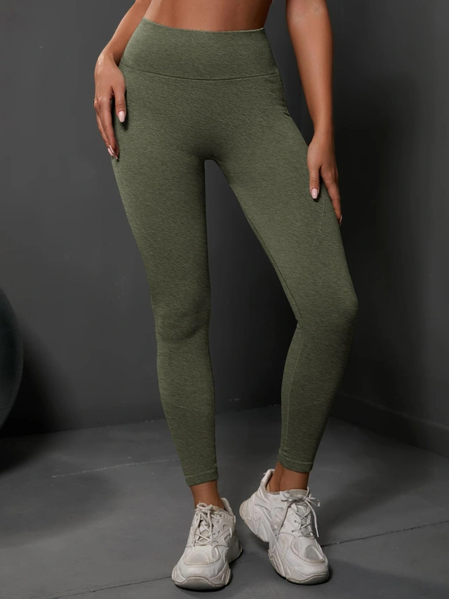 ZIELONE LEGGINSY WYSOKI STAN