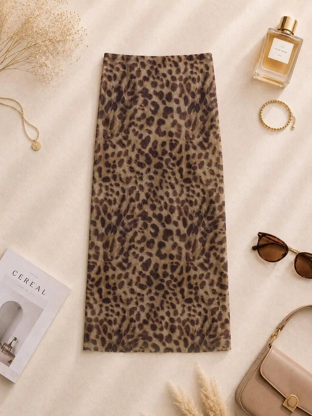 midi spódnica animal print