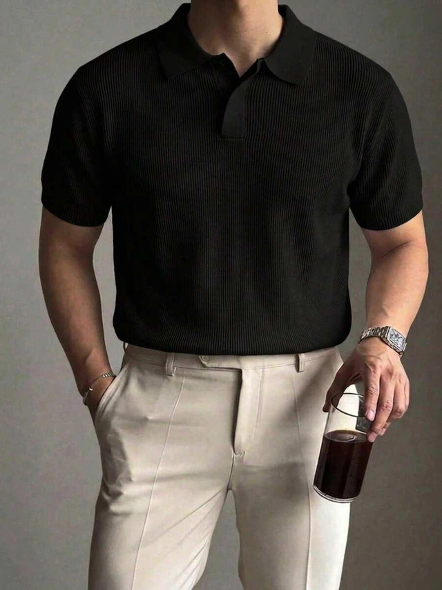 czarna koszulka polo