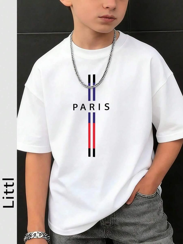 t-shirt okrągły dekolt nadruk