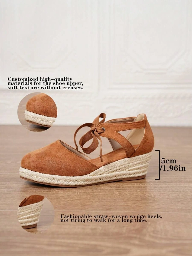 brązowe espadryle koturn