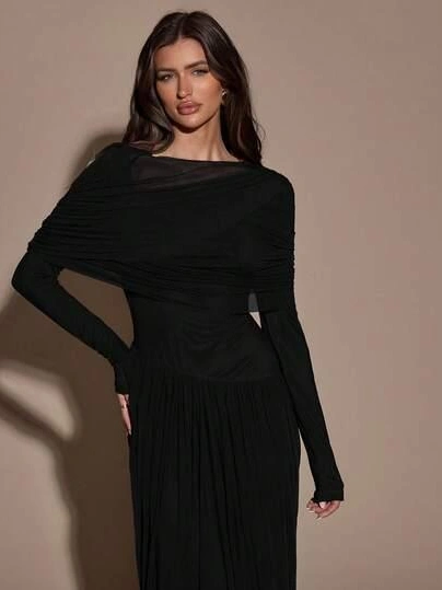 czarna sukienka maxi