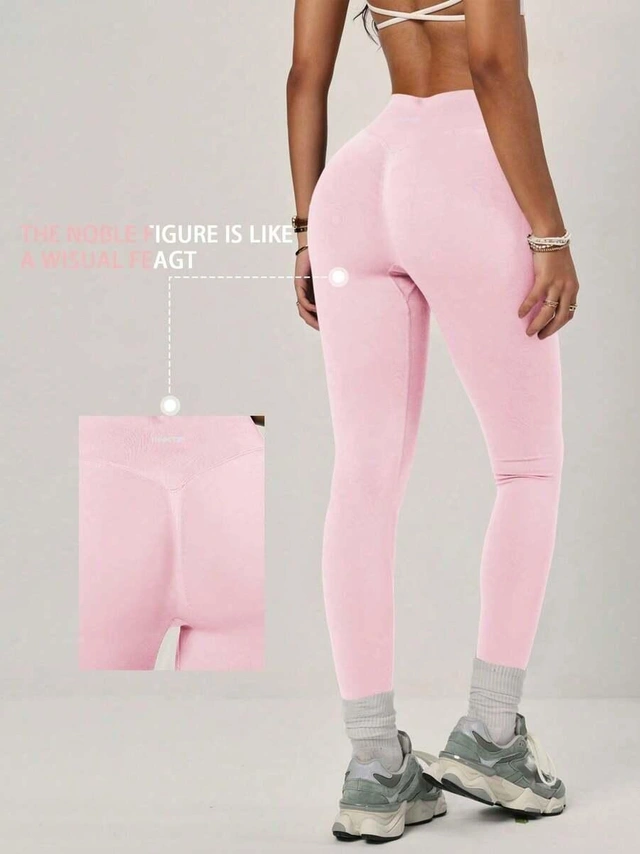 RÓŻOWE LEGGINSY WYSOKI STAN