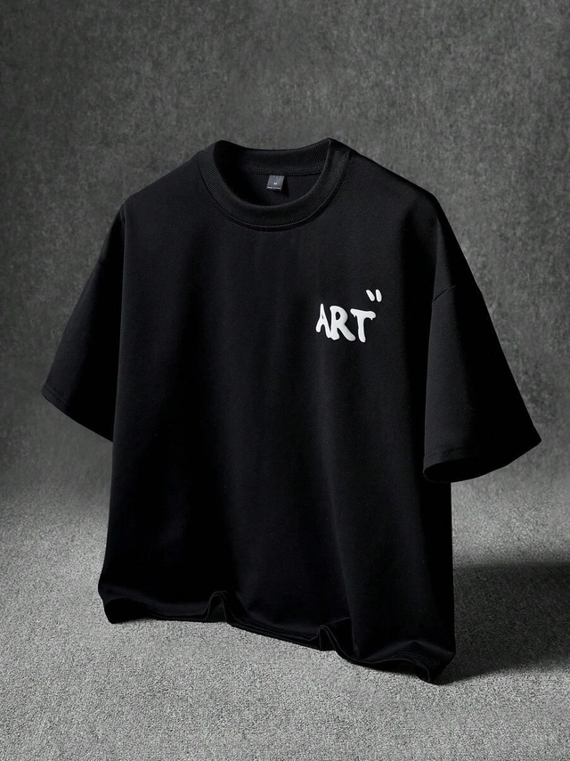 CZARNY T-SHIRT PRINT