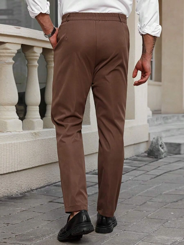 brązowe eleganckie spodnie