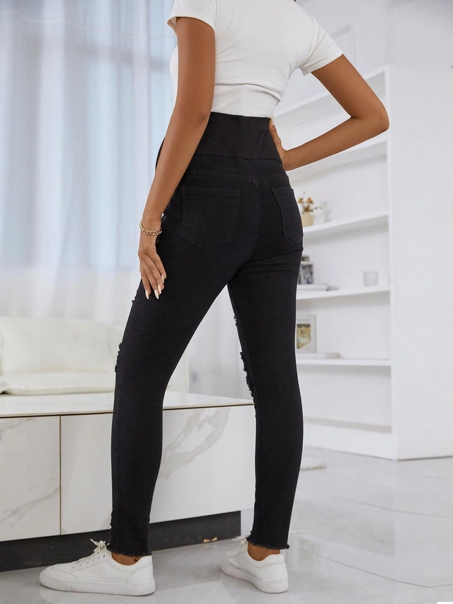 CZARNE SPODNIE CIĄŻOWE JEANS