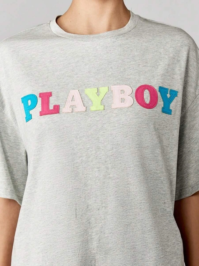 szary T-shirt logo
