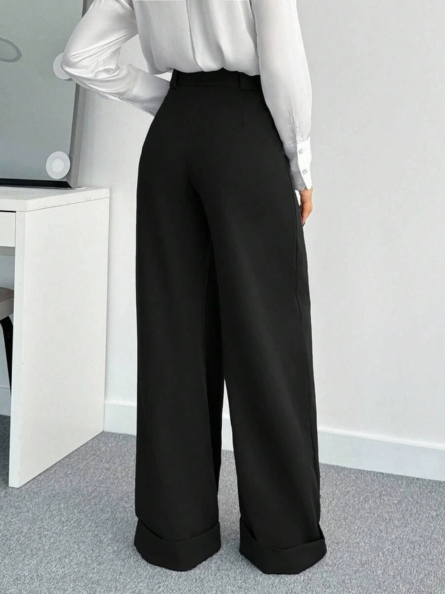 CZARNE ELEGANCKIE SPODNIE